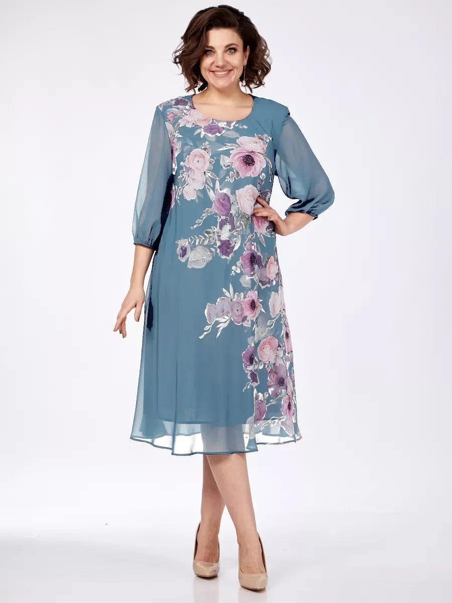 🌸Μειωτικό φλας--49%ΕΚΠΤΩΣΗ💥💕【S-5XL】Κομψό φόρεμα με ανοιξιάτικο φλοράλ print 🌷💃