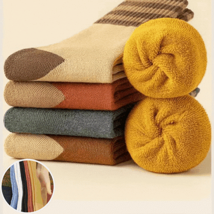 🧦【Αγοράστε 5 ζευγάρια, πάρτε 5 δωρεάν】🧦Χοντρές, ζεστές ανδρικές και γυναικείες κάλτσες μέχρι τη μέση της γάμπας, ζεστές κάλτσες από πετσετέ ύφασμα