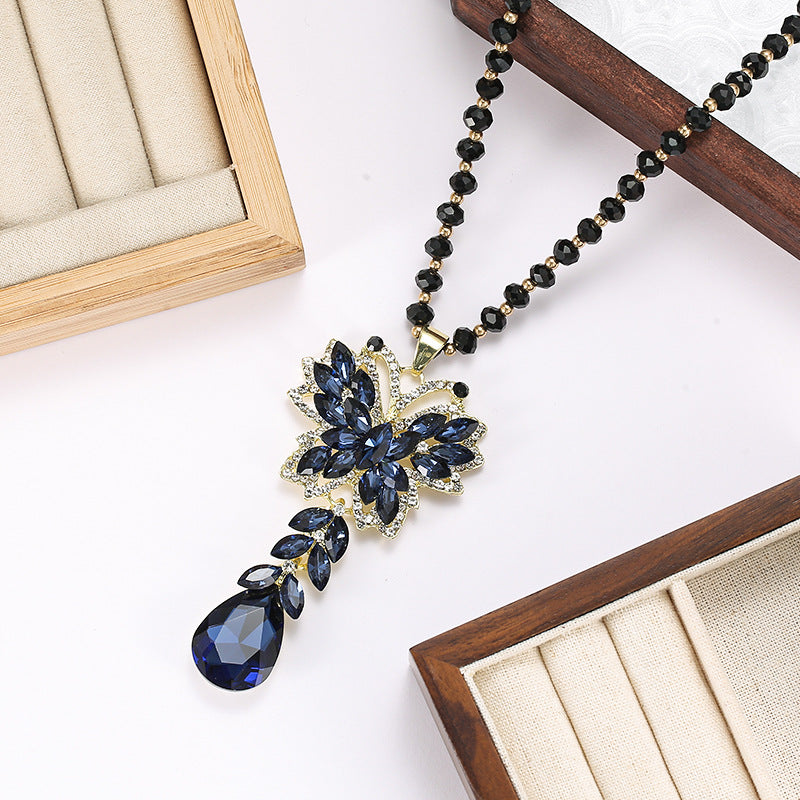 🔥Προσφορά περιορισμένης διάρκειας🔥Αλυσίδα Πουλόβερ Φθινόπωρο/Χειμώνας - Κομψό μενταγιόν κοσμημάτων με κρυστάλλινη αλυσίδα