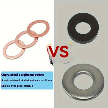 🔥📌💡【100τμχ】Κουτί με μωβ χάλκινες ροδέλες / δακτύλιοι O με βύσματα λαδιού