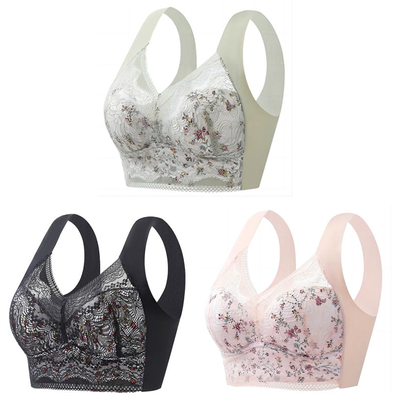 🔥【3 τεμάχια】【Προσφορά έκπτωσης】💕🎁Σουτιέν άνευ ραφής από μεταξωτό πάγο μεγάλου μεγέθους – αναπνεύσιμο και ρυθμιζόμενο [40kg-100kg]