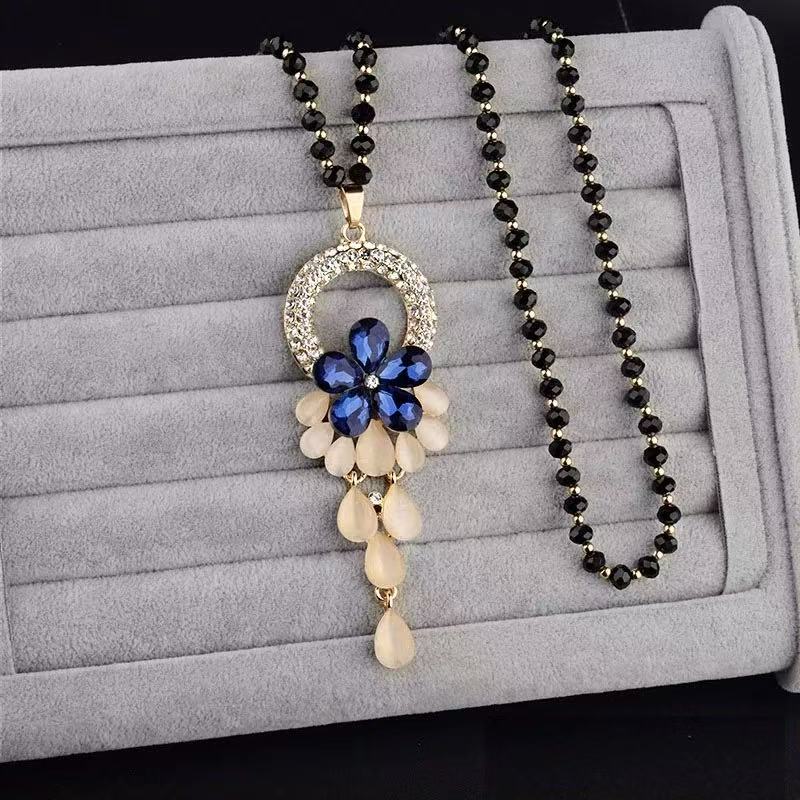 🔥Προσφορά περιορισμένης διάρκειας🔥Αλυσίδα Πουλόβερ Φθινόπωρο/Χειμώνας - Κομψό μενταγιόν κοσμημάτων με κρυστάλλινη αλυσίδα