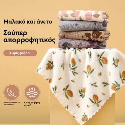 🧼💢✨ Πετσέτες κουζίνας από κοραλί φανέλα για οικιακή χρήση