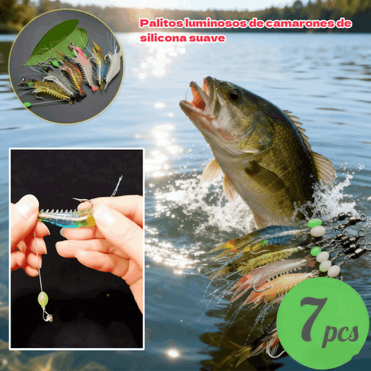 【 7 τεμάχια 23 ευρώ】【7 τεμάχια】Μαλακά σιλικονούχα ραβδιά με λάμψη γαρίδας