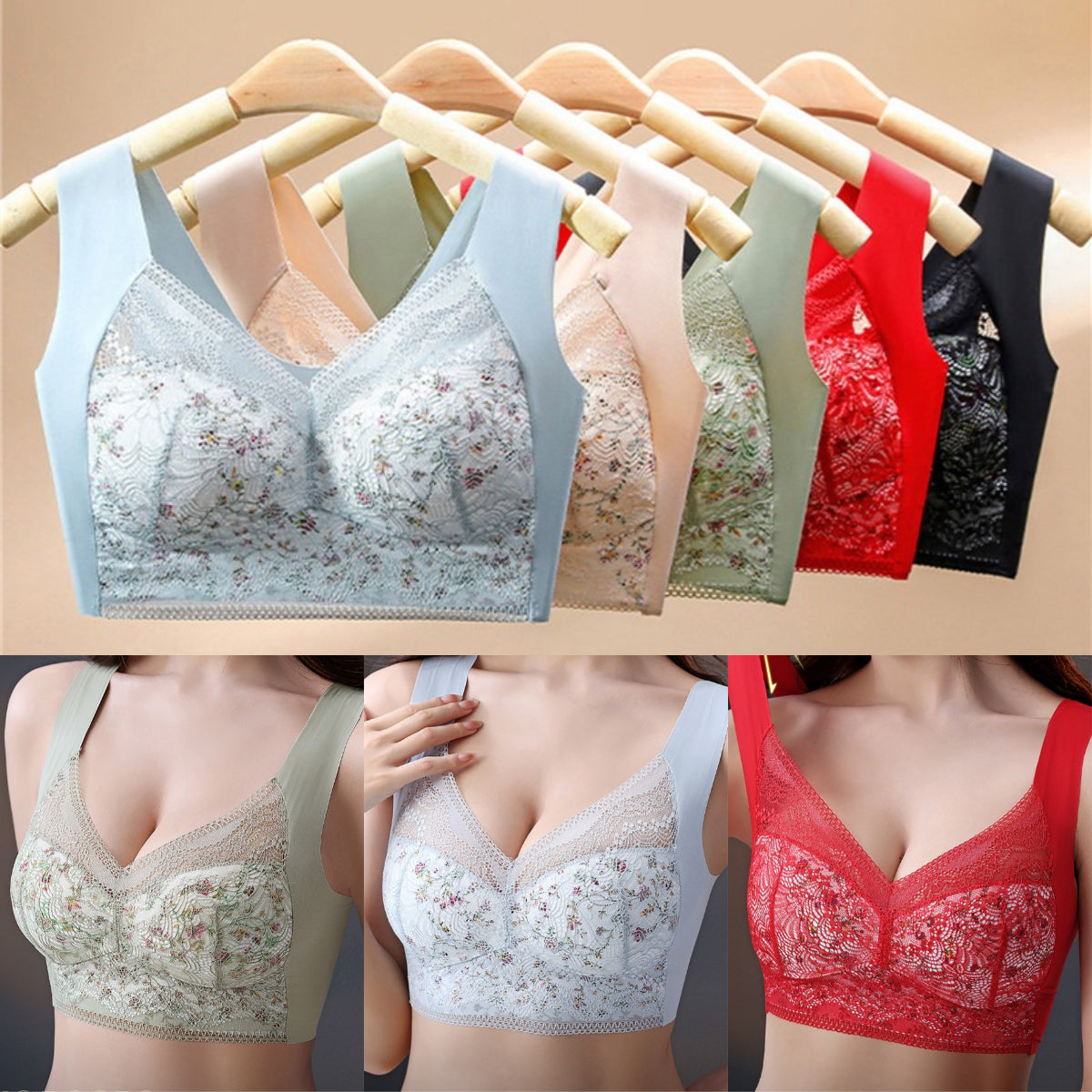 🔥【3 τεμάχια】【Προσφορά έκπτωσης】💕🎁Σουτιέν άνευ ραφής από μεταξωτό πάγο μεγάλου μεγέθους – αναπνεύσιμο και ρυθμιζόμενο [40kg-100kg]