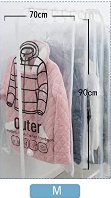 🔥【Στείλτε μια αντλία】✨✨Κρεμαστές τσάντες αποθήκευσης κενού, Κάθε τσάντα αποθήκευσης μπορεί να χωρέσει 2-4 κομμάτια ρούχων