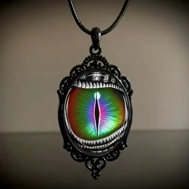 🔥【Αγοράστε 1 και πάρτε 1 δωρεάν】📿Ρετρό οβάλ κολιέ μενταγιόν από κράμα γυαλιού🔥Ρετρό μοτίβο δημιουργικό στυλ