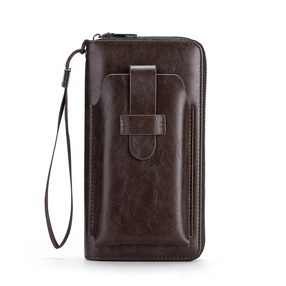 💼🔥 Σε προσφορά τώρα🔥Πολυλειτουργικό πορτοφόλι για άνδρες, χειροποίητο από γνήσιο δέρμα, σε νέο στυλ