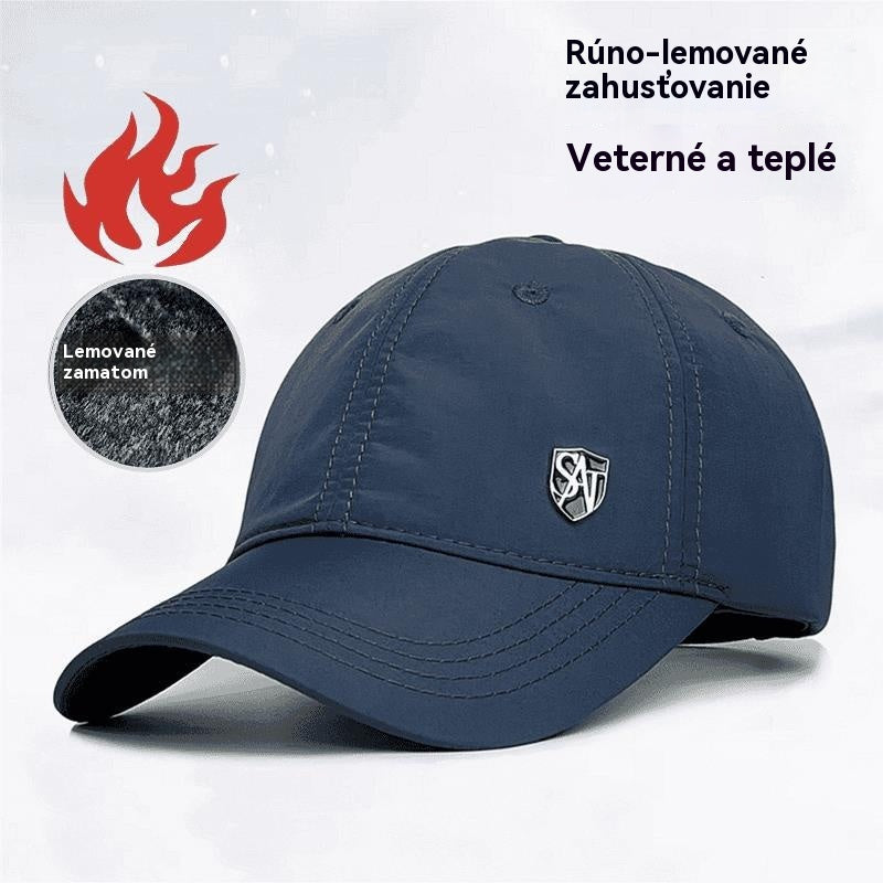 🔥Χαμηλή τιμή περιορισμένης διάρκειας🧢Ζεστό ανδρικό καπέλο φθινοπώρου-χειμώνα, καπέλο μπέιζμπολ με επένδυση από φλις και σκίαστρο ηλίου